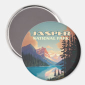 Jasper Nationalpark Alberta Canada Rockies Retro Magnet (Vorderseite/Rückseite)