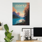 Jasper Nationalpark Alberta Canada Rockies Retro Poster (Heimbüro)