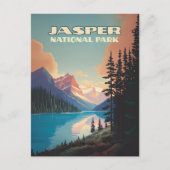 Jasper Nationalpark Alberta Canada Rockies Retro Postkarte (Vorderseite)