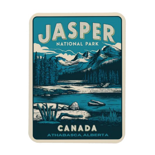 Jasper Nationalpark alberta canada Vintage Geschen Magnet (Vertikal)