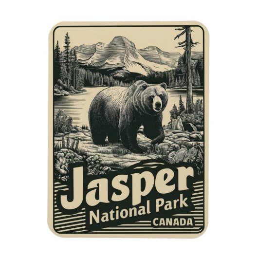 Jasper Nationalpark alberta canada Vintage Geschen Magnet (Vertikal)
