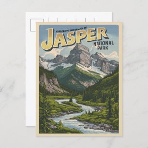 Jasper Nationalpark alberta canada Vintage Geschen Postkarte