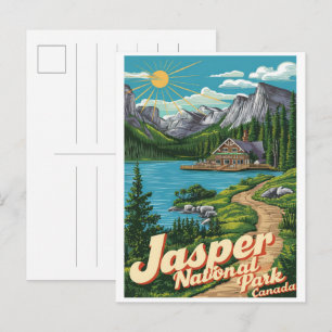 Jasper Nationalpark alberta canada Vintage Geschen Postkarte