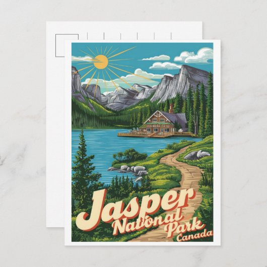 Jasper Nationalpark alberta canada Vintage Geschen Postkarte (Vorne/Hinten)
