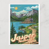 Jasper Nationalpark alberta canada Vintage Geschen Postkarte (Vorderseite)