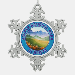 Jasper-Nationalpark Alberta Kanada Schneeflocken Zinn-Ornament