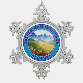 Jasper-Nationalpark Alberta Kanada Schneeflocken Zinn-Ornament