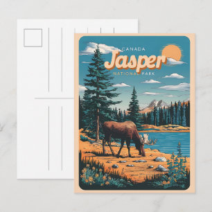 Jasper Nationalpark Alberta Kanada Vintage-Geschen Postkarte