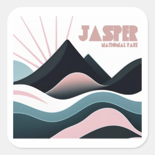Jasper-Nationalpark Bunte Hügel Quadratischer Aufkleber