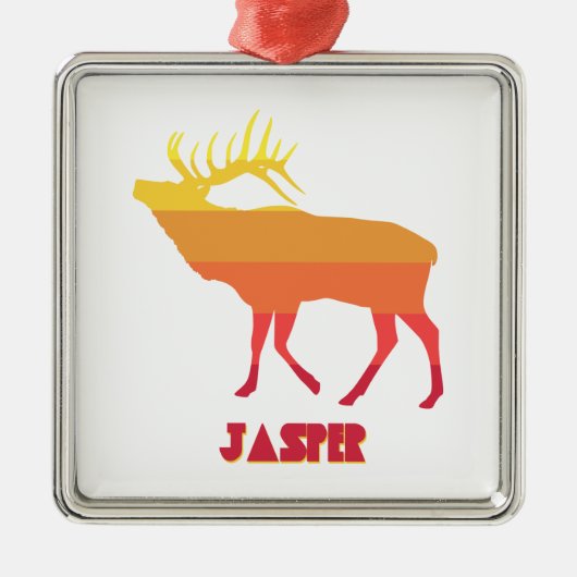 Jasper Nationalpark Elk Ornament Aus Metall (Vorne)