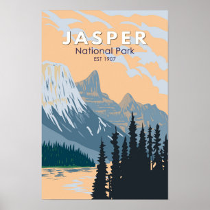 Jasper Nationalpark Kanada Reise Kunst Vintage Poster