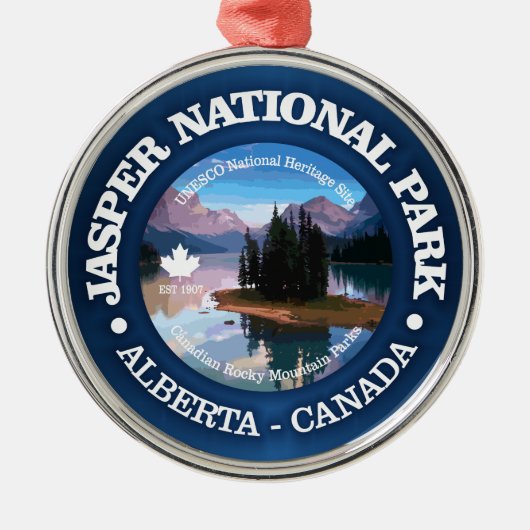 Jasper-Nationalpark (Maligne Lake) Ornament Aus Metall (Vorne)