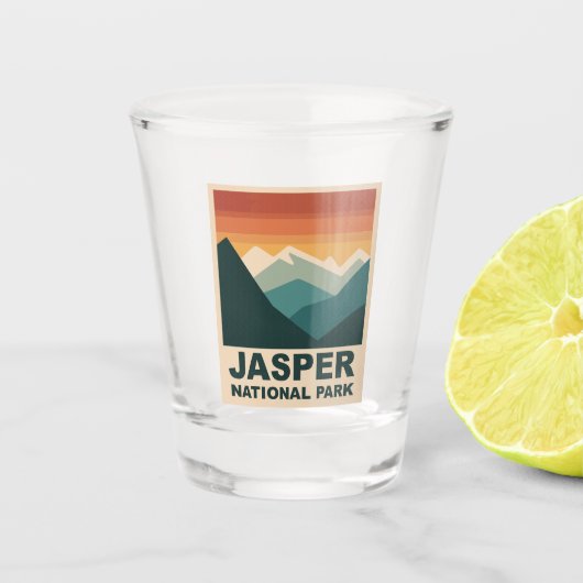 Jasper-Nationalpark Minimalist Outdoor-Design Schnapsglas (Vorderseite)