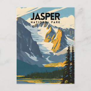 Jasper Nationalpark Nostalgic Retro Travel Poster Postkarte