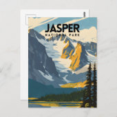 Jasper Nationalpark Nostalgic Retro Travel Poster Postkarte (Vorne/Hinten)