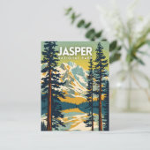 Jasper Nationalpark Nostalgic Travel Postkarte (Stehend Vorderseite)