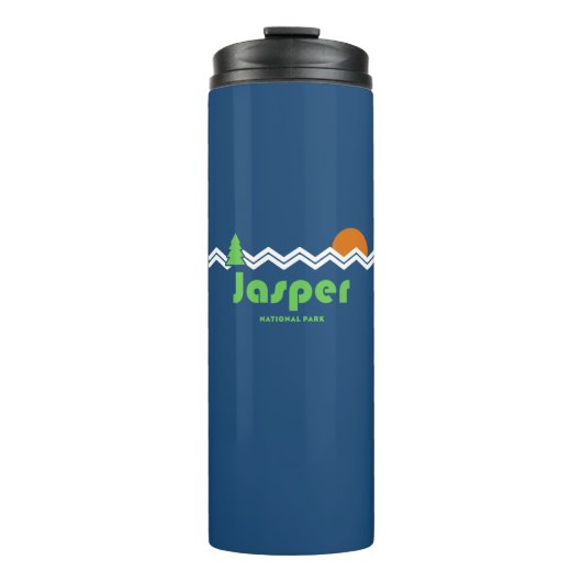 Jasper Nationalpark Retro Thermosbecher (Vorderseite)