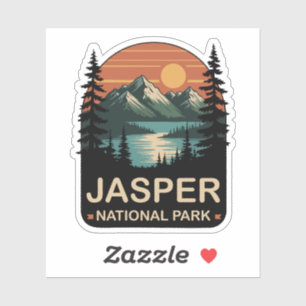 Jasper-Nationalpark Vintage-Bergdesign Aufkleber