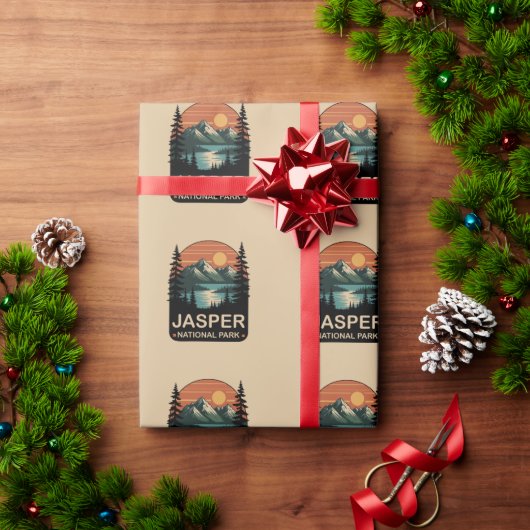 Jasper-Nationalpark Vintage Bergdesign Geschenkpapier (Feiertagsgeschenk)