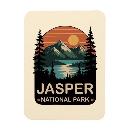 Jasper-Nationalpark Vintage Bergdesign Magnet (Vertikal)