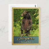 Jasper Nationalpark Vintage Reisebär Postkarte (Vorne/Hinten)