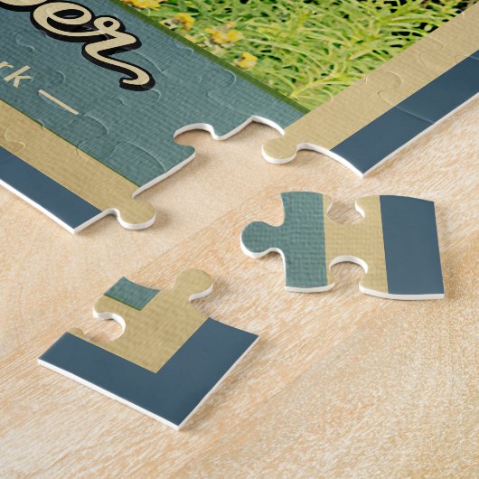 Jasper Nationalpark Vintage Reisebär Puzzle (Seite)