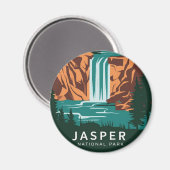 Jasper Nationalpark Wasserfall Magnet (Vorderseite/Rückseite)