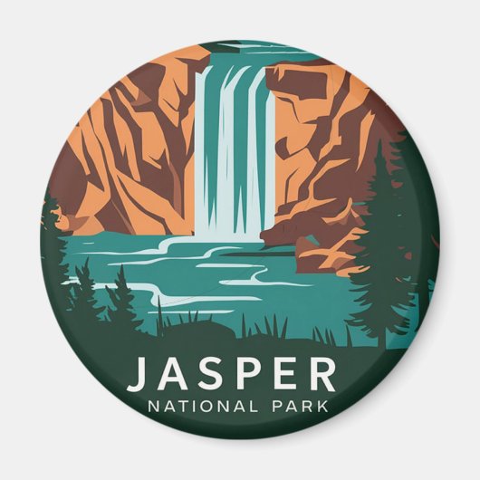 Jasper Nationalpark Wasserfall Magnet (Vorne)