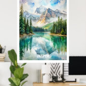 Jasper Nationalpark Wasserfarbenmalerei Poster (Heimbüro)