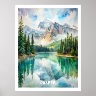 Jasper Nationalpark Wasserfarbenmalerei Poster