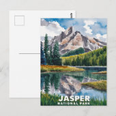Jasper Nationalpark Wasserfarbenmalerei Postkarte (Vorne/Hinten)