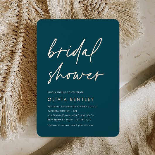 Jasper + Rose | Minimalistisches Skript-Brautparty Folieneinladung