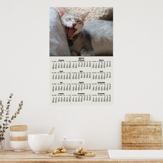 Jasper Yawning Kitten 2011 Calendar Poster (Küche)