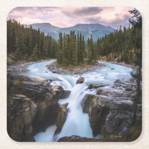 Jaspis-Nationalpark Sunwapta Falls Rechteckiger Pappuntersetzer