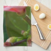 Jatropha Blume Closeup Geschirrtuch (Viertel Falte)