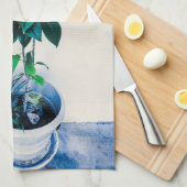 Jatropha-Pflanze im natürlichen Grün Geschirrtuch (Viertel Falte)