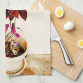 Jatropha-Pflanze in tiefrotem Geschirrtuch (Viertel Falte)