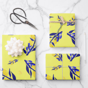 Jaune citron geschenkpapier set