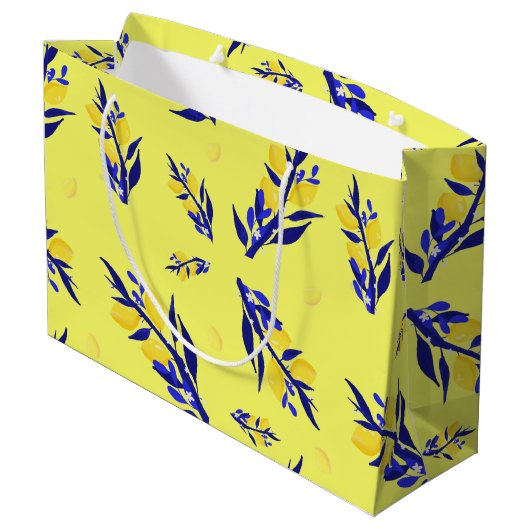 Jaune citron große geschenktüte (Rückseite Schrägansicht)