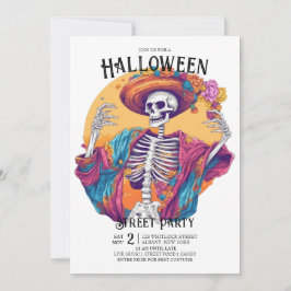 Jaunty Skeleton Flamboyant Dance Halloween-Party Einladung