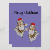 Jaunty Weihnachtsmannmütze Goldfish Weihnachtskart Einladung (Vorne/Hinten)