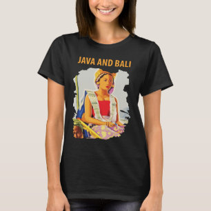 Java Bali Indonesien Traditionelle Blaue Reise T-Shirt