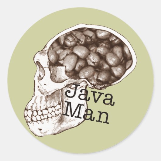 Java Bean Man Runder Aufkleber (Vorderseite)