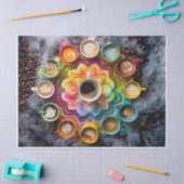 Java Bean Mandala, farbenfrohe Cups Seidenpapier (Basteln)
