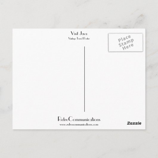 Java besuchen postkarte (Rückseite)