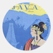 Java besuchen runder aufkleber (Vorderseite)