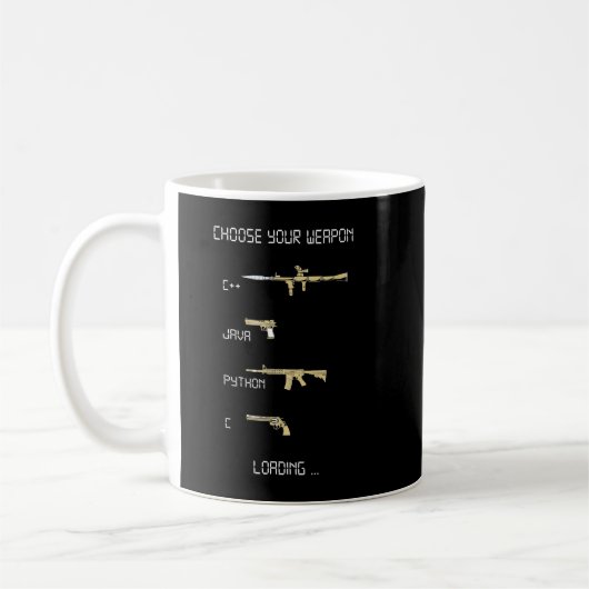 Java C++ Python C Coding Programmer Weapon Kaffeetasse (Links)