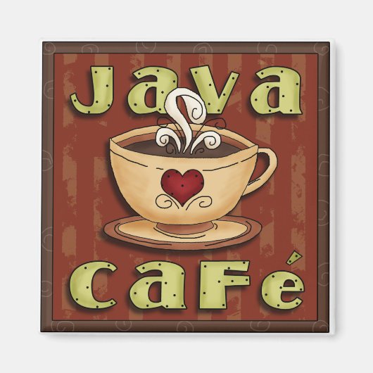 Java-Café-Kaffee-Liebhaber-Magnet Magnet (Vorne)