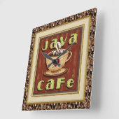 Java Café Kaffeemaschine Quadratische Wanduhr (Winkel)