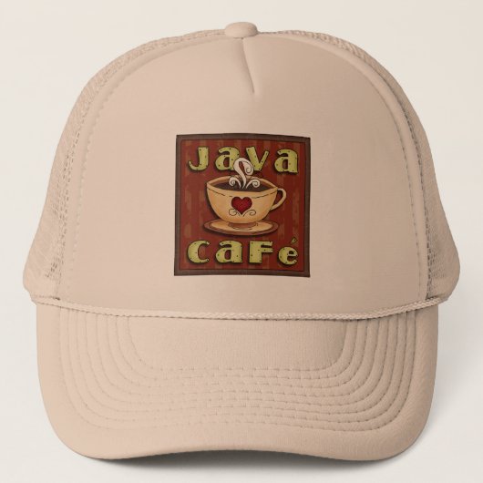 Java-Caféspaßwortkunst-Kaffeehut Truckerkappe (Vorderseite)
